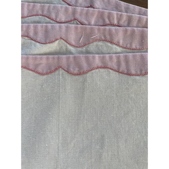 Vintage Pink Placemats Butterfly Applique Cotton Set of 4 Cottage Core - Picture 8 of 11